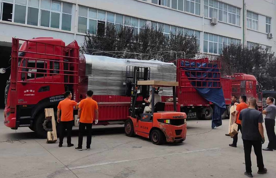 許昌智工4米炒面粉設備專車發貨山西炒面粉